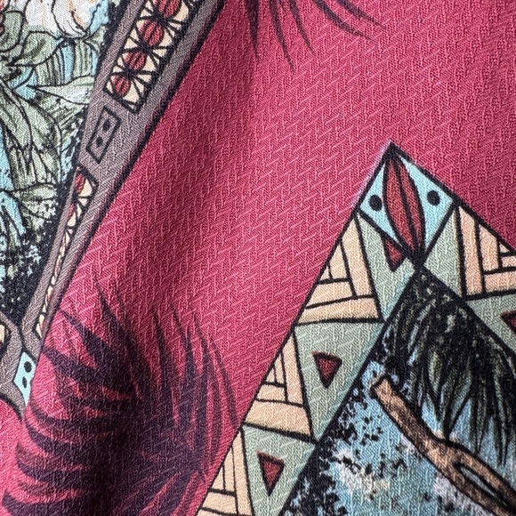 Vintage Hilo Hattie Made in Hawaii Maroon Tropical Hawaiian Sleeveless Dress M - Picture 5 of 14